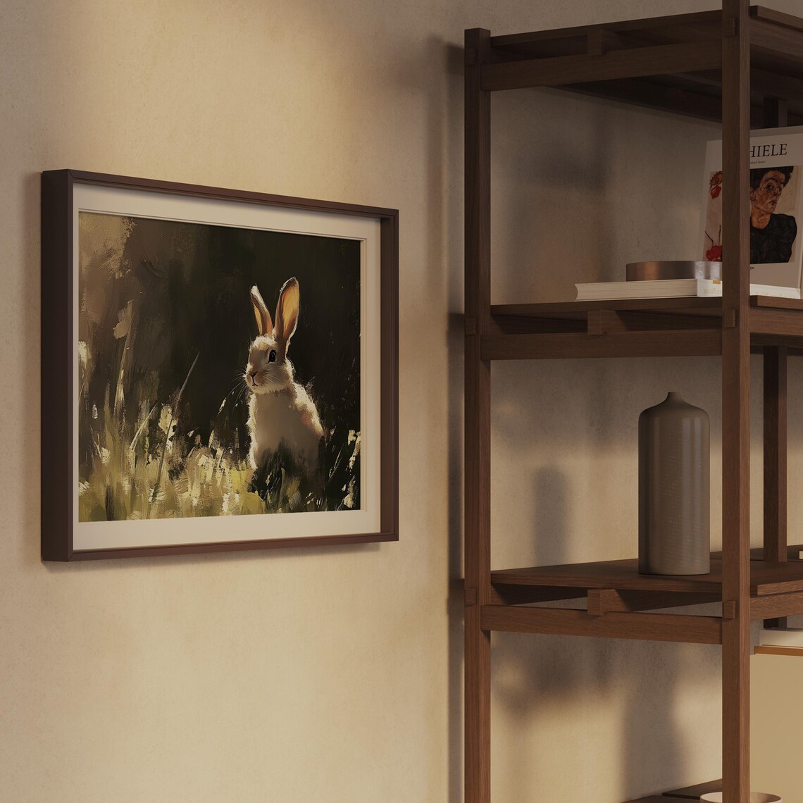 Vintage Easter Bunny Art Print, Rustic Farmhouse Decor - Image 2