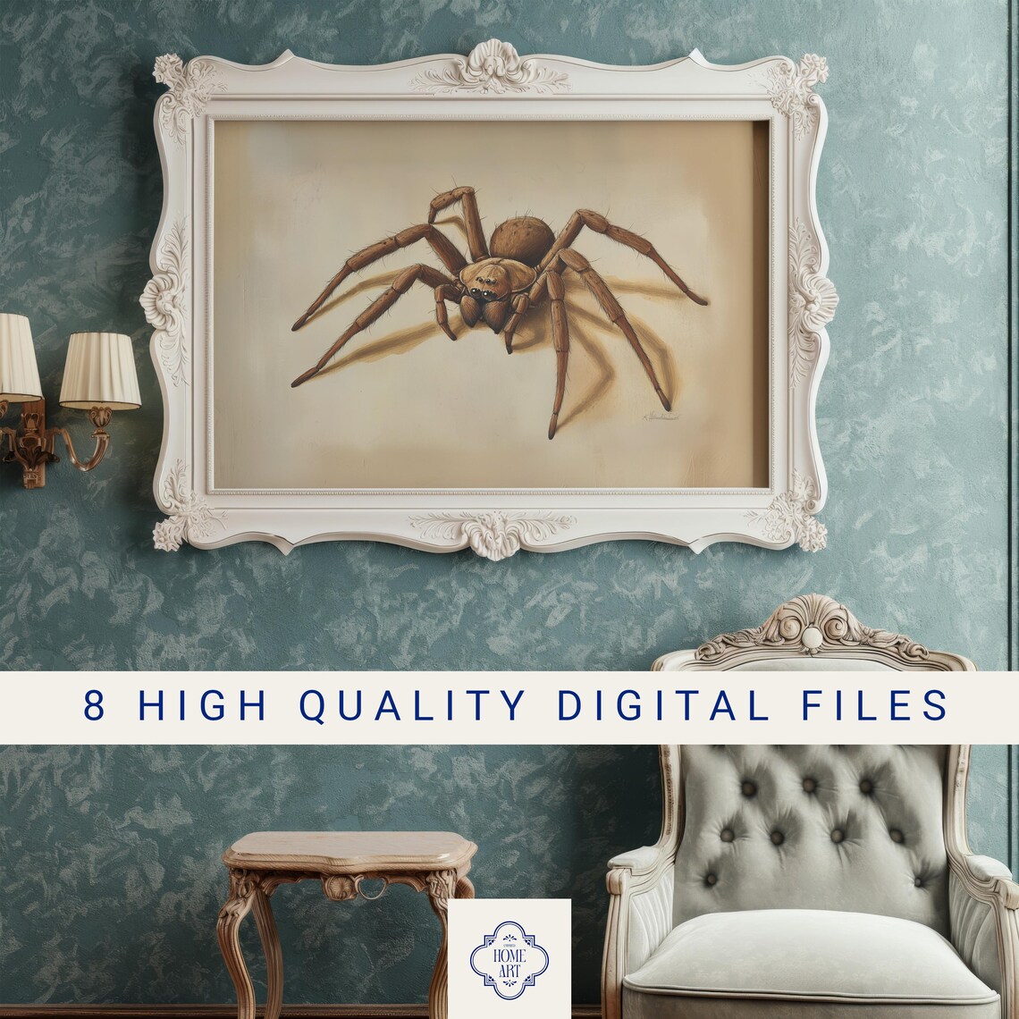 Realistic Brown Spider Naturalist Illustration Vintage Insect Art Poster - Image 3