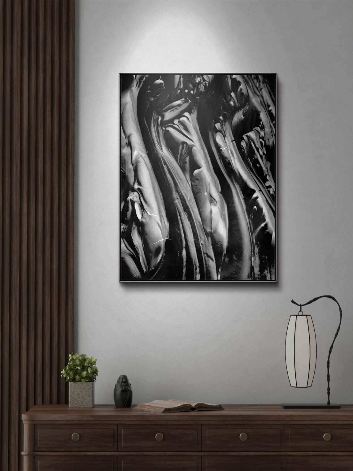 Abstract Acrylic Painting, Tactile Organic Shapes