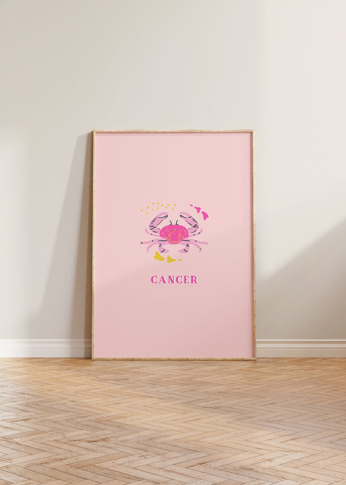 Cancer Star Sign Print, Zodiac Horoscope Wall Art