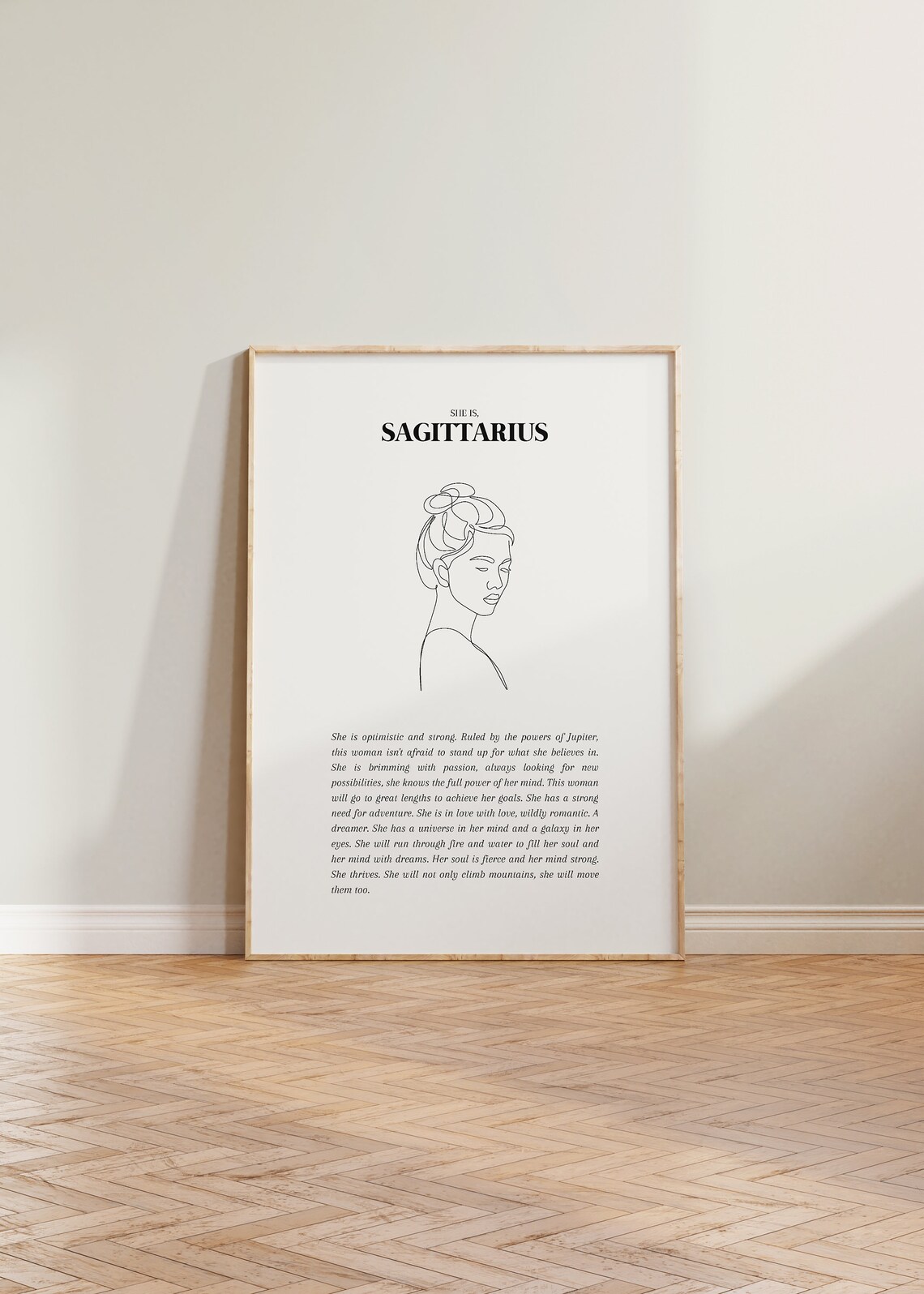 She Is Sagittarius Horoscope Zodiac Art Print