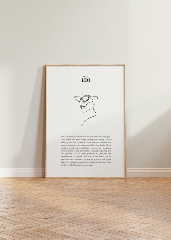 She Is Leo Horoscope Zodiac Art Print
