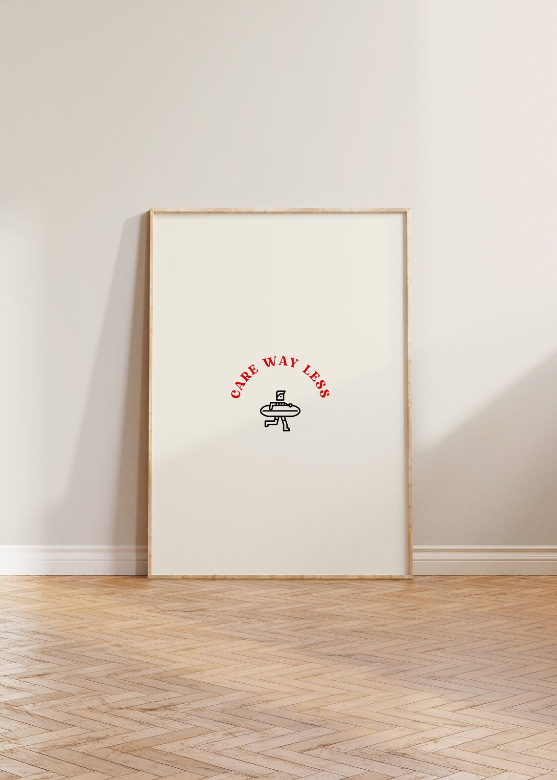 Care Way Less Poster, Mental Health Abstract Art