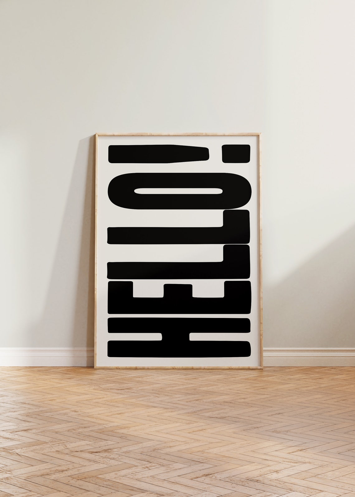 Hello Bold Typography Poster, Eclectic Retro Style