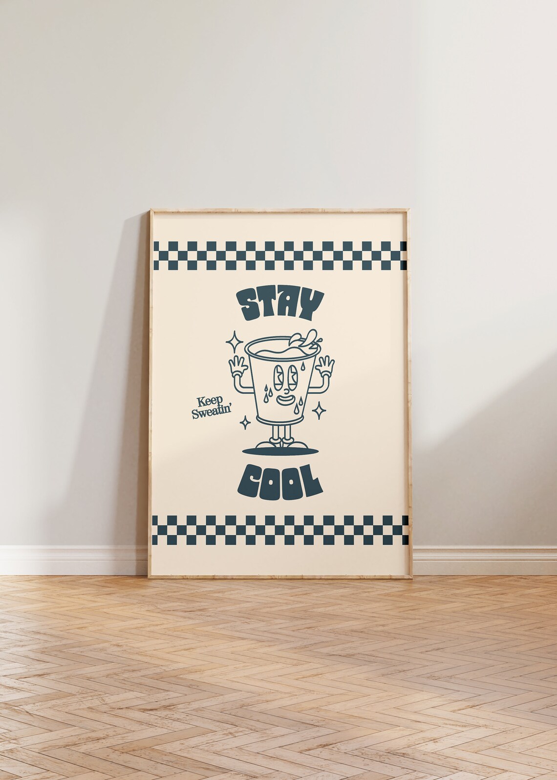 Stay Cool Retro Cartoon, Funny Aesthetic Decor