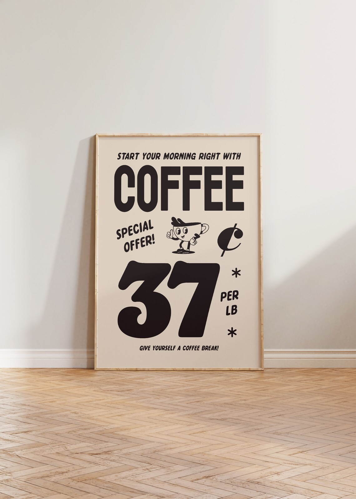 Retro Coffee 1950s Advertisement Art Print