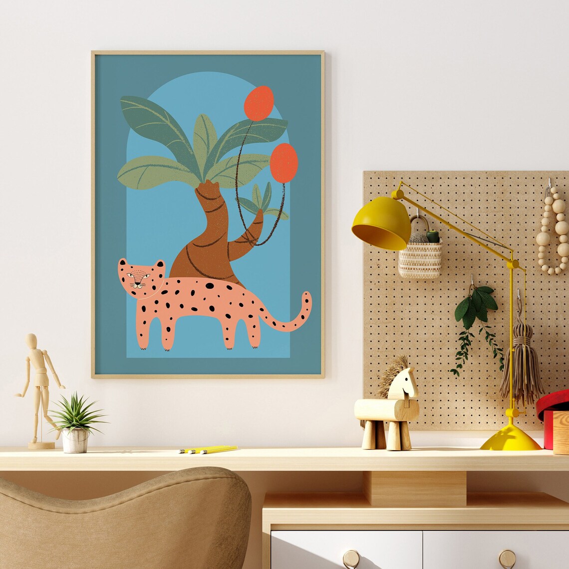 Kids Jungle Print Retro Toddler Poster, Nursery Decor - Image 4