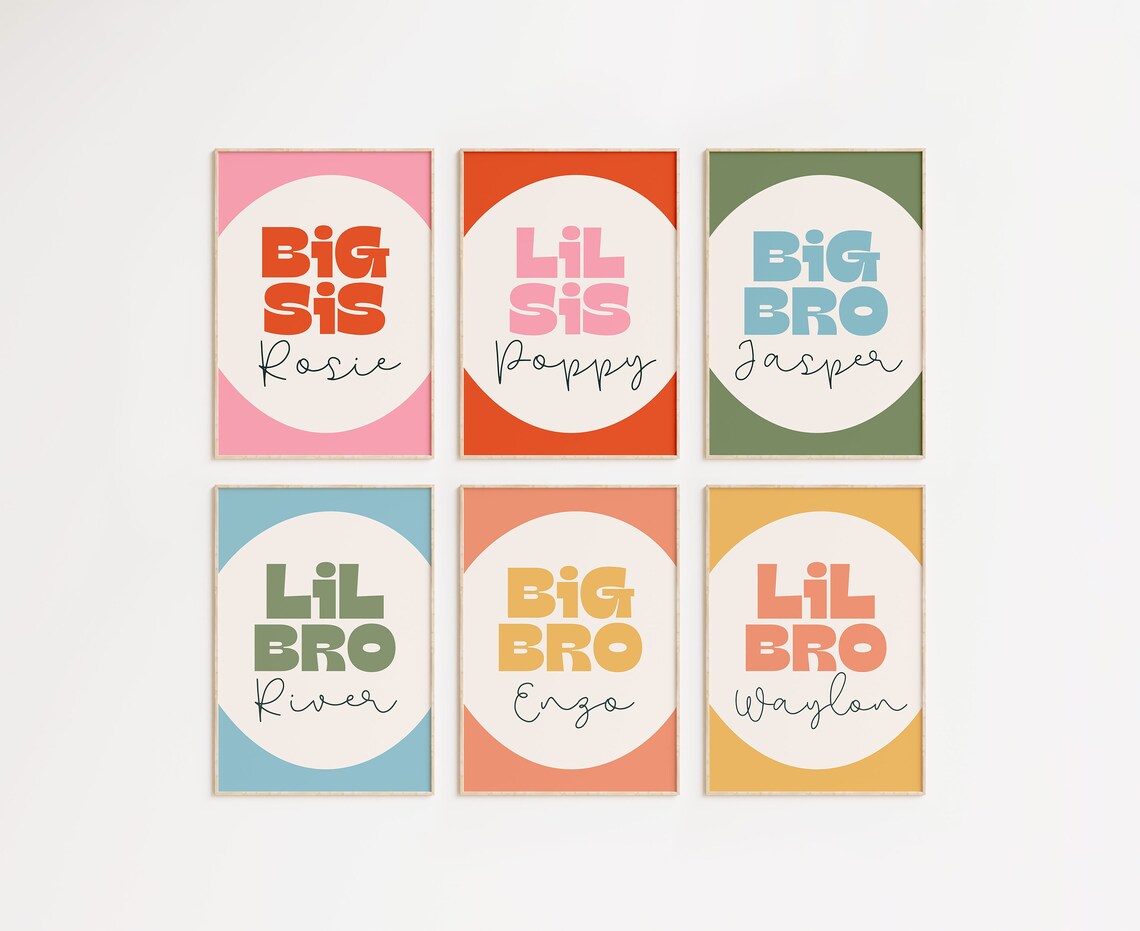 Sibling Print Bundle, Funky Retro Font Poster - Image 3