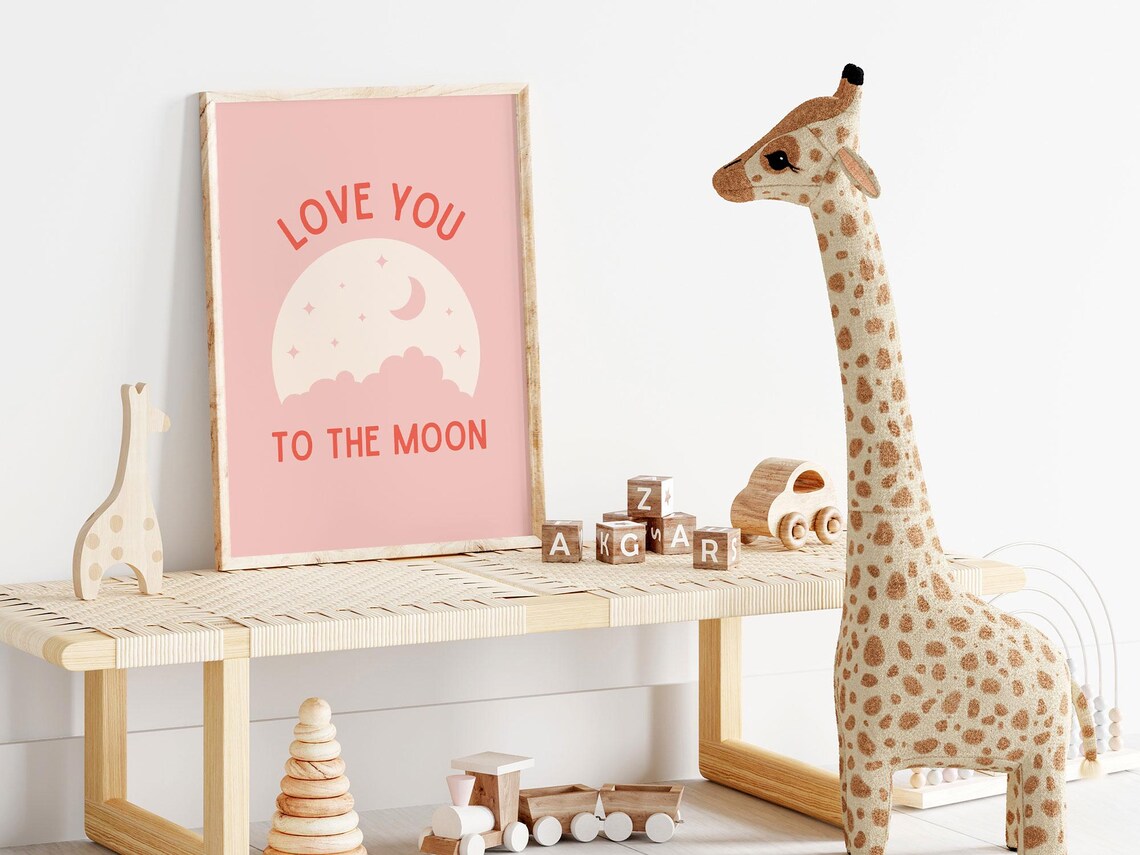 Love You To The Moon Boho Nursery Art Print - Image 2