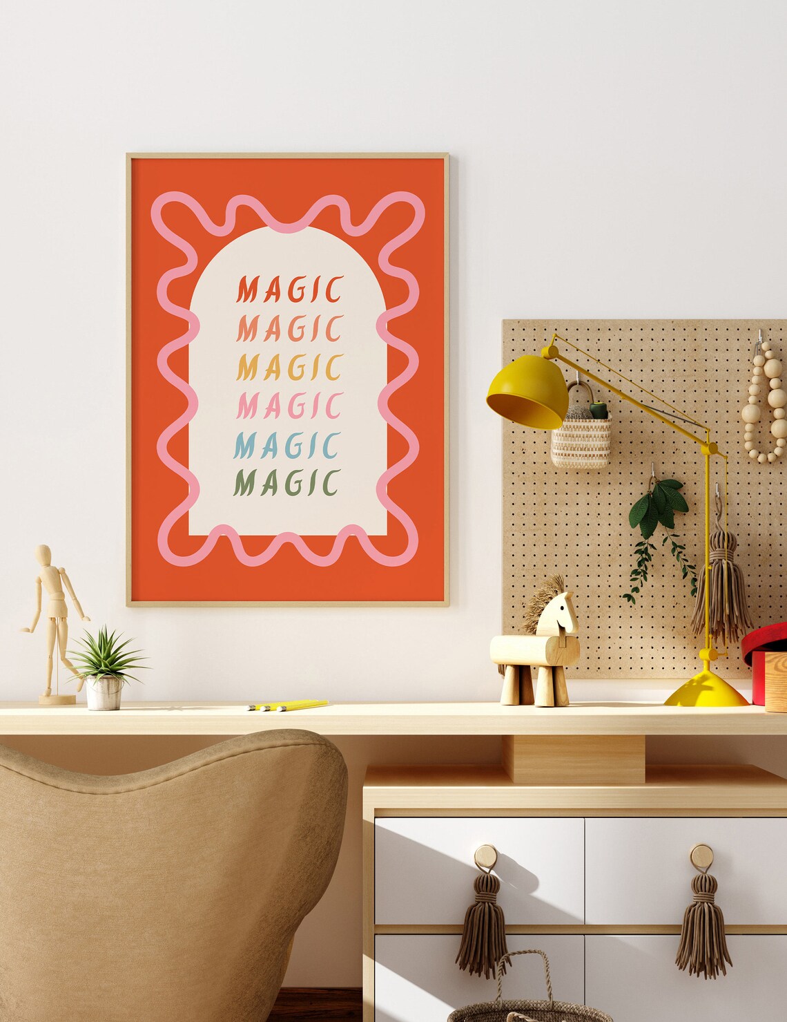 Whimsical Kids Boho Magic Poster, Playroom Decor - Image 4