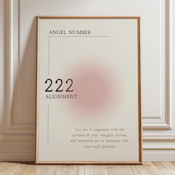 Angel Number 222 Minimalist Poster, Zen Decor