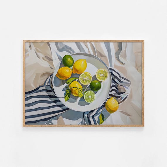 Lemons Print Fruit Market Print Trending Wall Art Modern Kitchen Decor Botanical Poster Lemon Illustration Kitchen Art 748