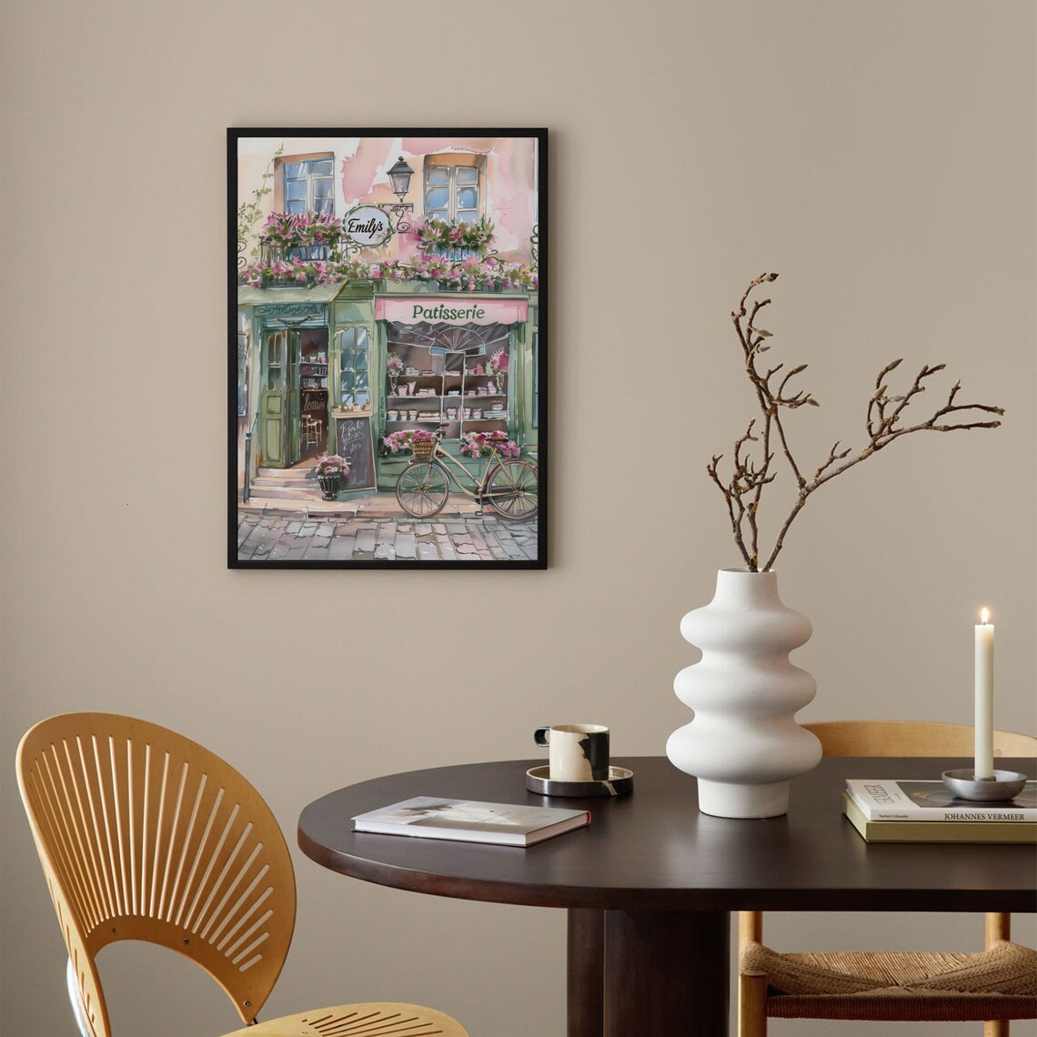 Emily's Patisserie French Bakery Storefront Watercolor Painting Poster - Image 4