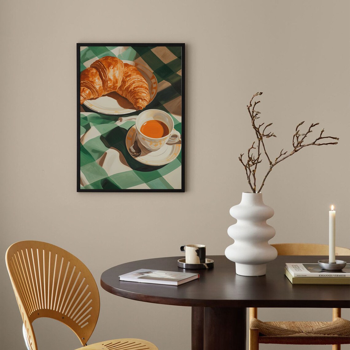 Coffee and Croissant, Contemporary Kitchen Art Print - Image 4