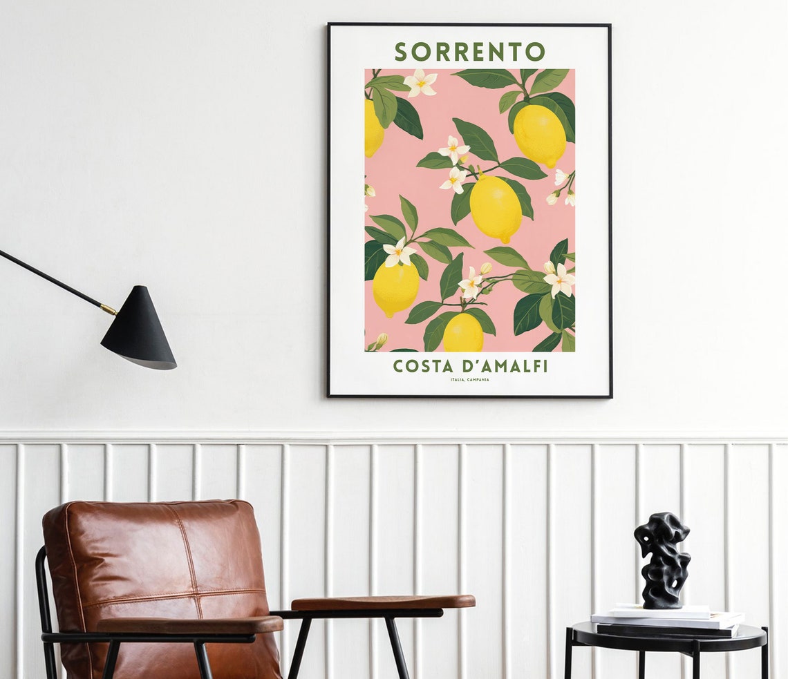 Sorrento Costa dAmalfi Lemon Branch Grove Italy Travel Wall Art - Image 2