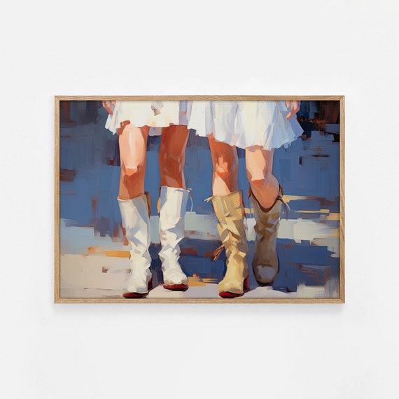Retro Western Print Cowgirl Decor Dorm Room Painting Trendy Wall Art Retro Print Girly Western Wall Art