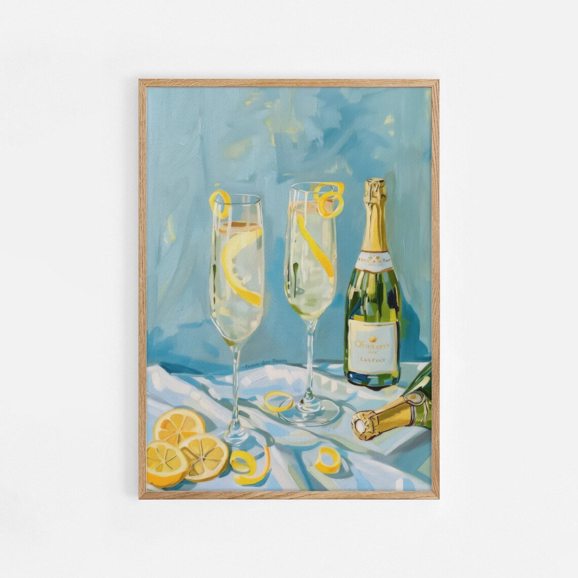 Bar Cart Cocktail Poster, Retro Apartment Decor