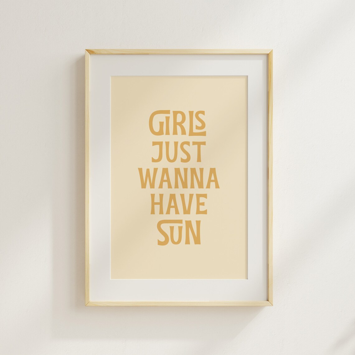 Girls Just Wanna Have Sun Quote Yellow Typography Summer Poster - Image 2