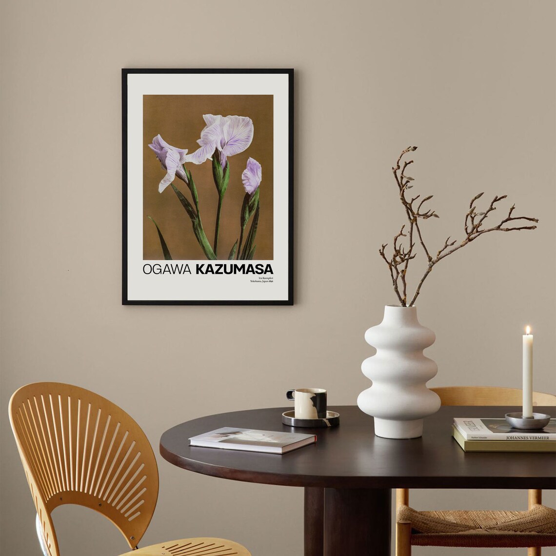 Ogawa Kazumasa Iris Kaempferi 1896 Japanese Botanical Flower Poster - Image 3