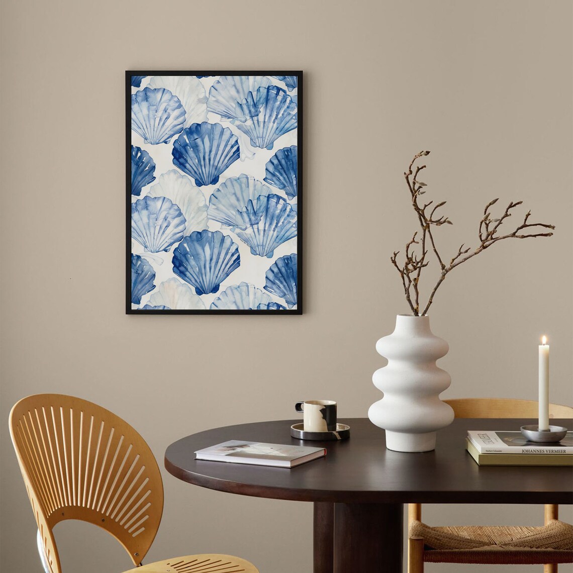 Summer Shell Print, Coastal Retro Seashell Art Print - Image 2