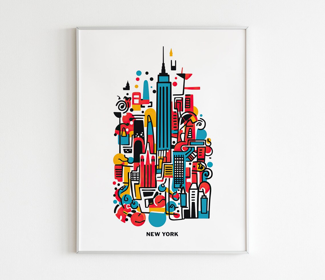 New York City Pop Art Print, Bold Modern NYC Decor