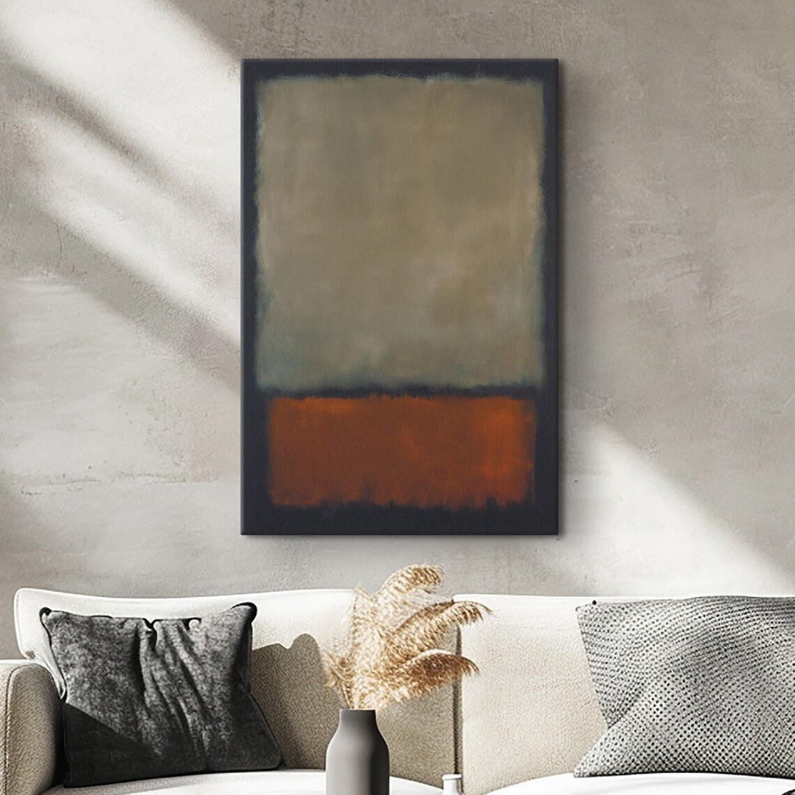 Mark Rothko Gray Over Rust Orange Color Field Abstract Art Poster