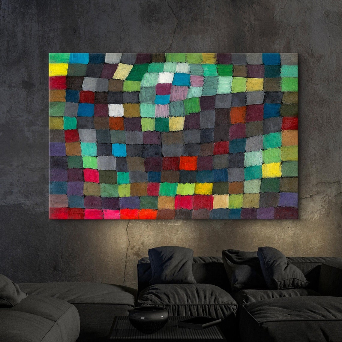 Paul Klee Colorful Checkerboard Squares Abstract Grid Art Poster