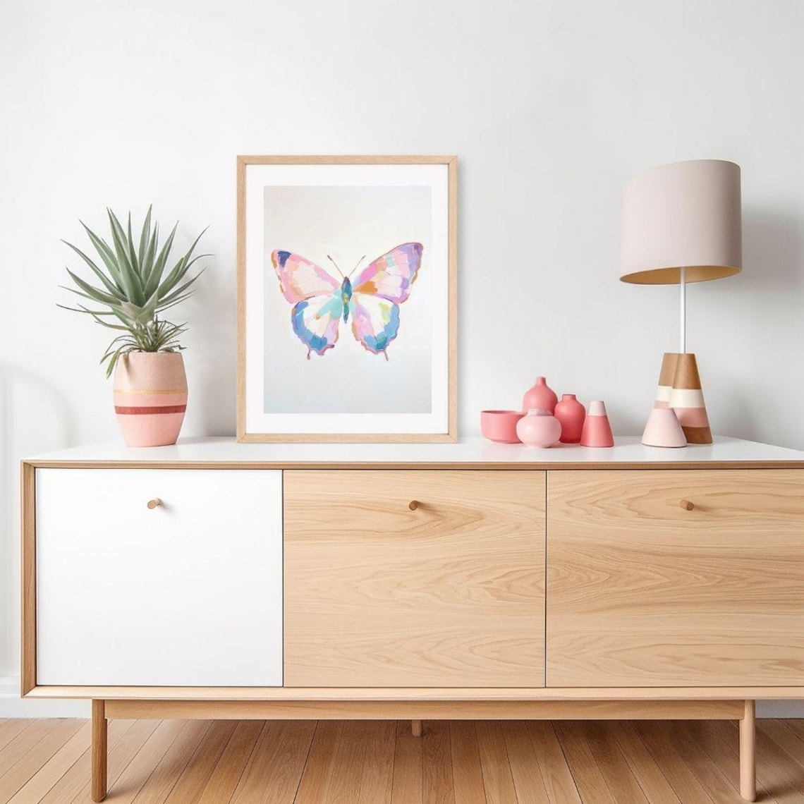 Pastel Abstract Butterfly Watercolor Art Print, Tween Room - Image 2