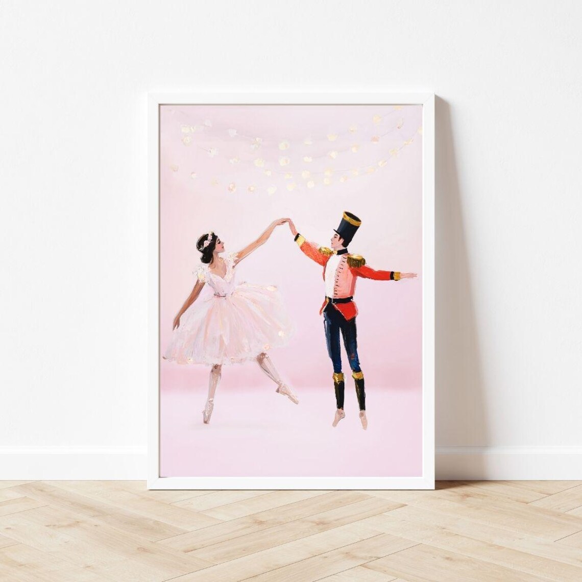 Pink Nutcracker Ballet Ballerina Painting Christmas Toy Soldier Poster - Image 3