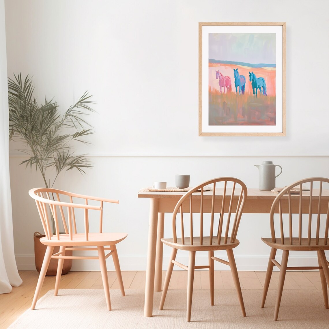 Pastel Horses, Whimsical Girls Room Art Print - Image 2