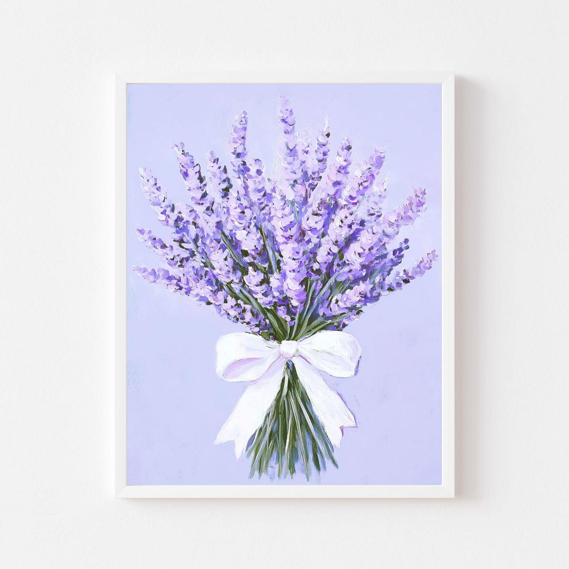 Lavender Flower Bouquet with White Bow Purple Spring Floral Poster
