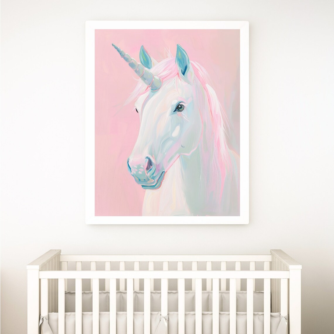 Pastel Pink Unicorn Art Print for Nursery Decor - Image 2