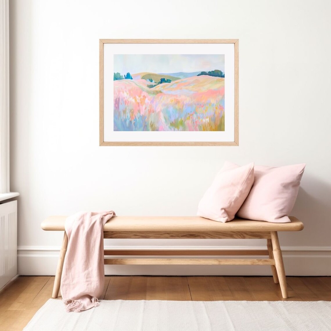 Impressionist Abstract Meadow Landscape Art Print - Image 2