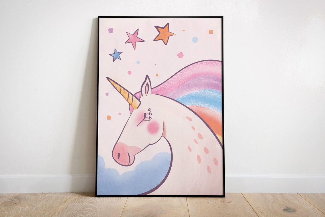 Baby Nursery Decor Rainbow Unicorn Wall Art Nursery Art Print Unicorn Decor Baby Girl Nursery Decor And Baby Boy Nursery Art Print - Image 2