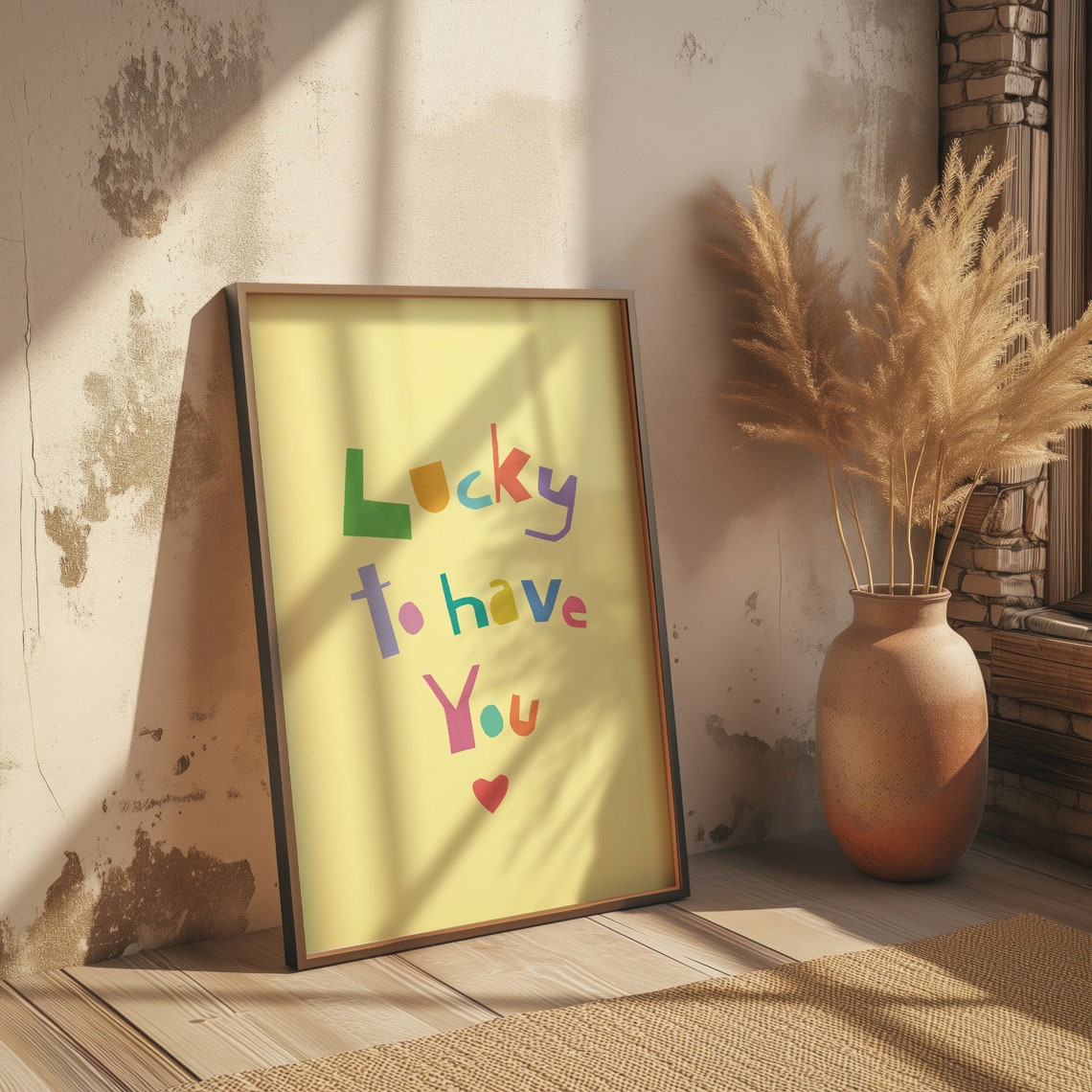 Lucky To Have You Kids Poster With Bright Playful Multicolor Lettering - Image 3