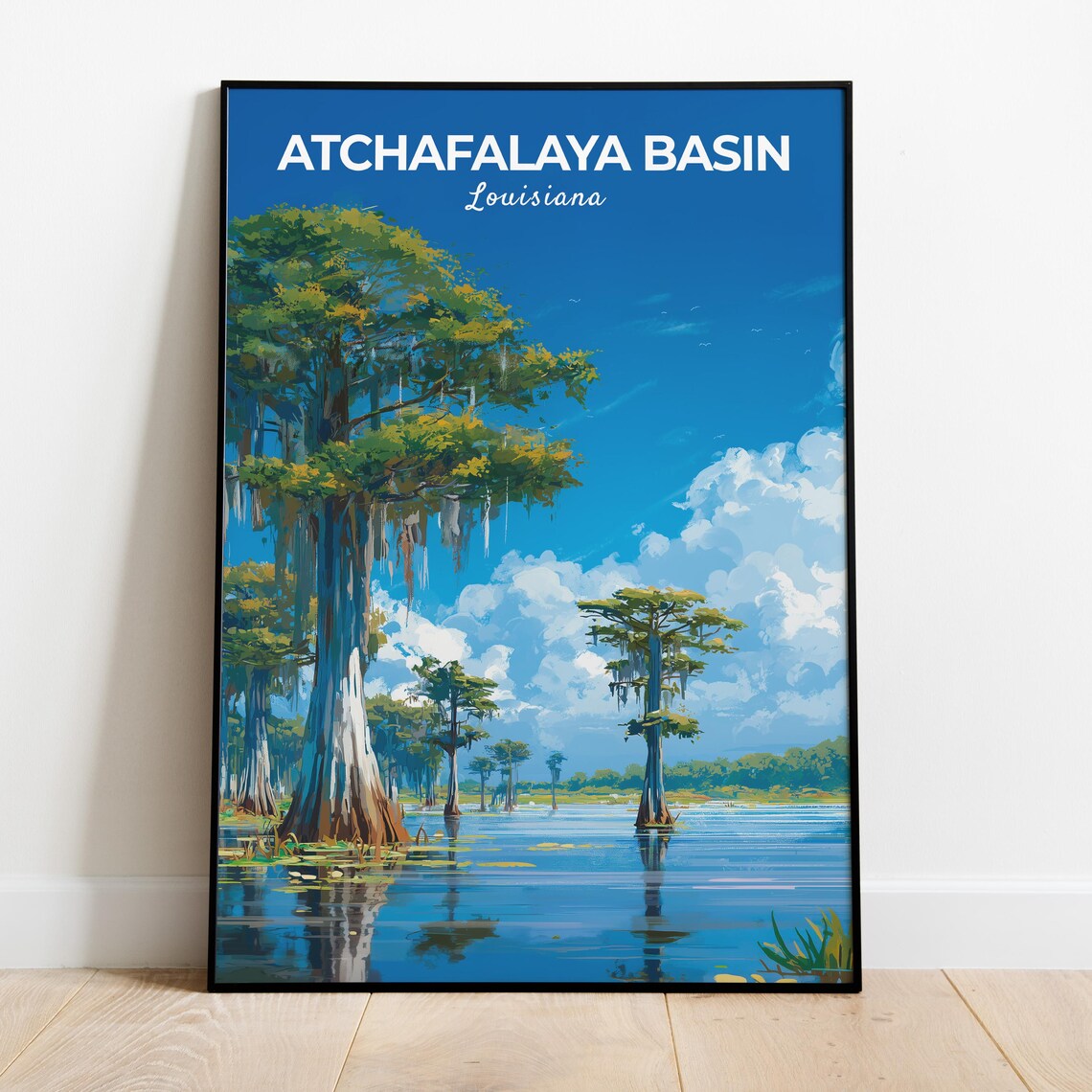 Atchafalaya Basin Travel Poster, Louisiana Cypress Swamp