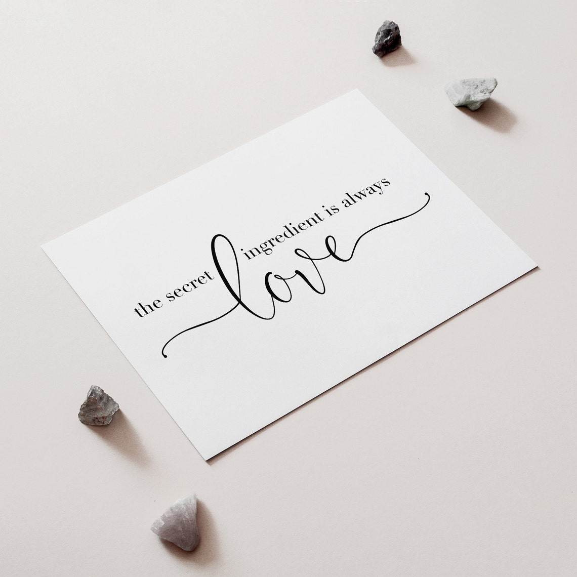 The Secret Ingredient Is Always Love Kitchen Quote Script Poster - Image 3