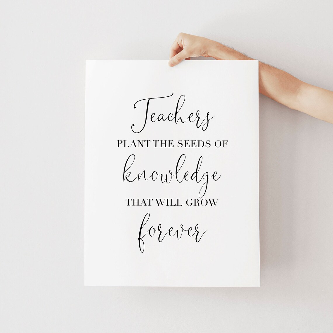 Teachers Plant Seeds Of Knowledge Grow Forever Teacher Gift Wall Art - Image 2