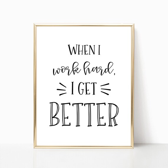 When I Work Hard, Growth Mindset Poster