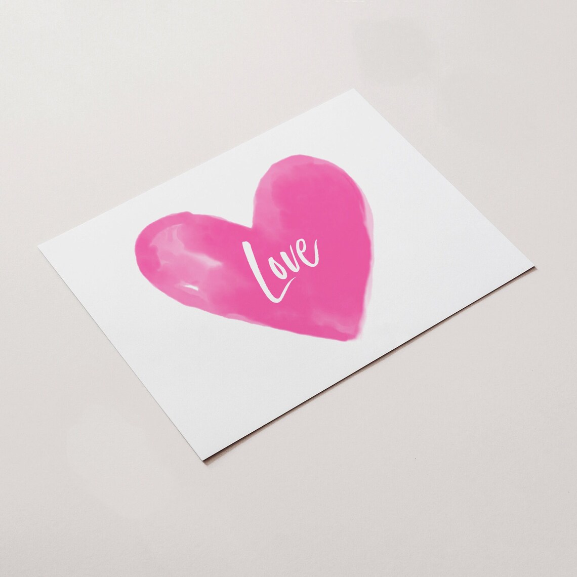 Hot Pink Love Heart Wall Art Pink Heart Nursery Art Girls Hot Pink Wall Decor Valentines Day Wall Art Hot Pink Heart - Image 3