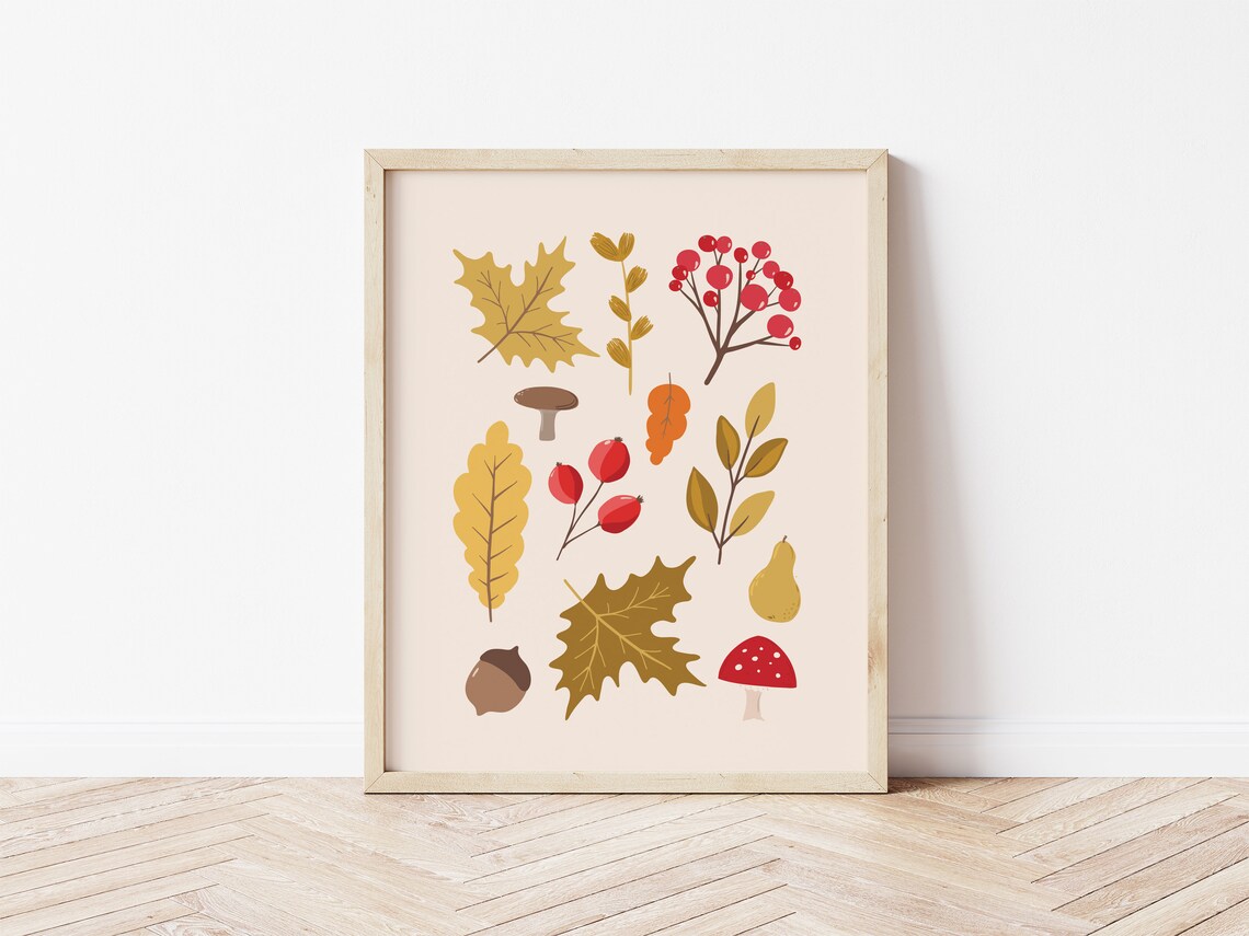 Autumn Leaves Botanical Fall Decor Art Print - Image 2