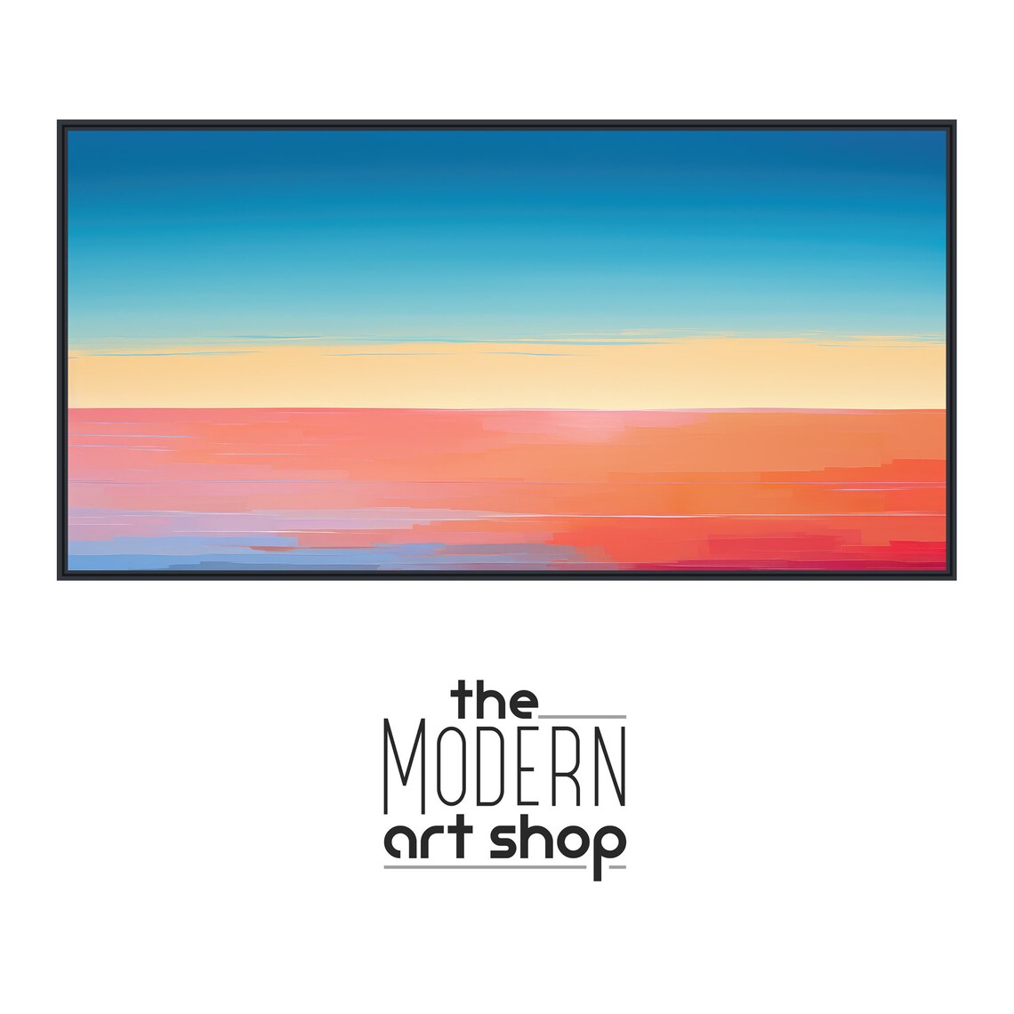 Shoreline Mirage Panoramic Sunset Abstract Beach Sky Gradient Wall Art Poster - Image 4
