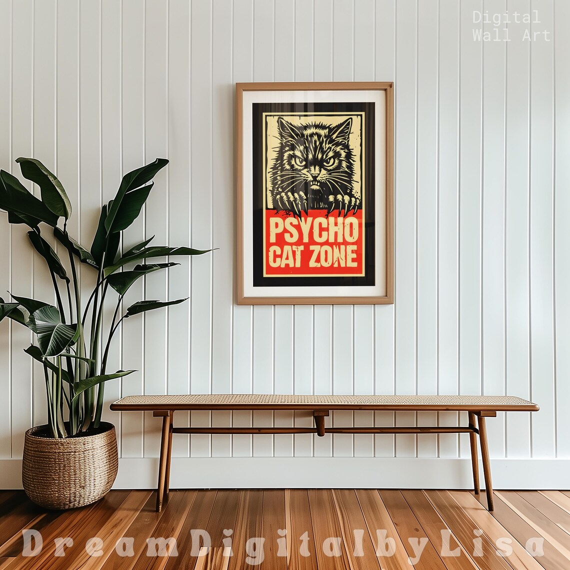 Psycho Cat Zone, Edgy Cat Lovers Gift Poster - Image 2