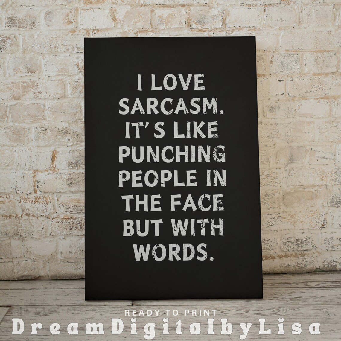 I Love Sarcasm Funny Sarcastic Black Typography Quote Office Poster - Image 2