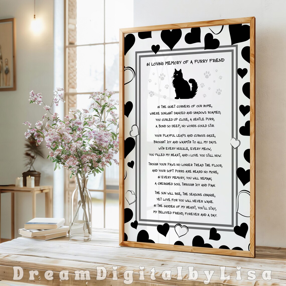 Cat Loss Poem, Pet Loss Memorial Gift