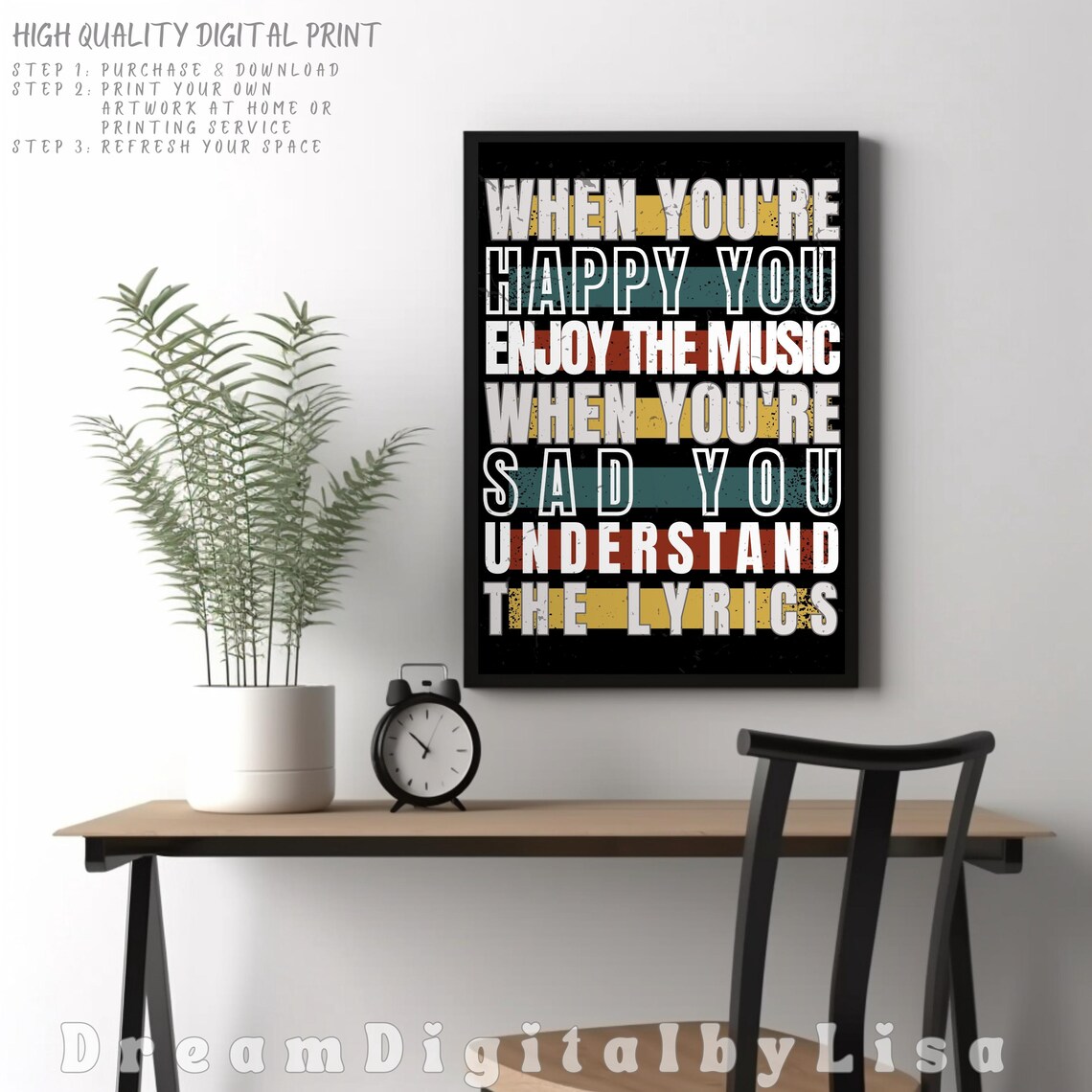 Music Quotable Art Print, Music Wall Art - Image 3