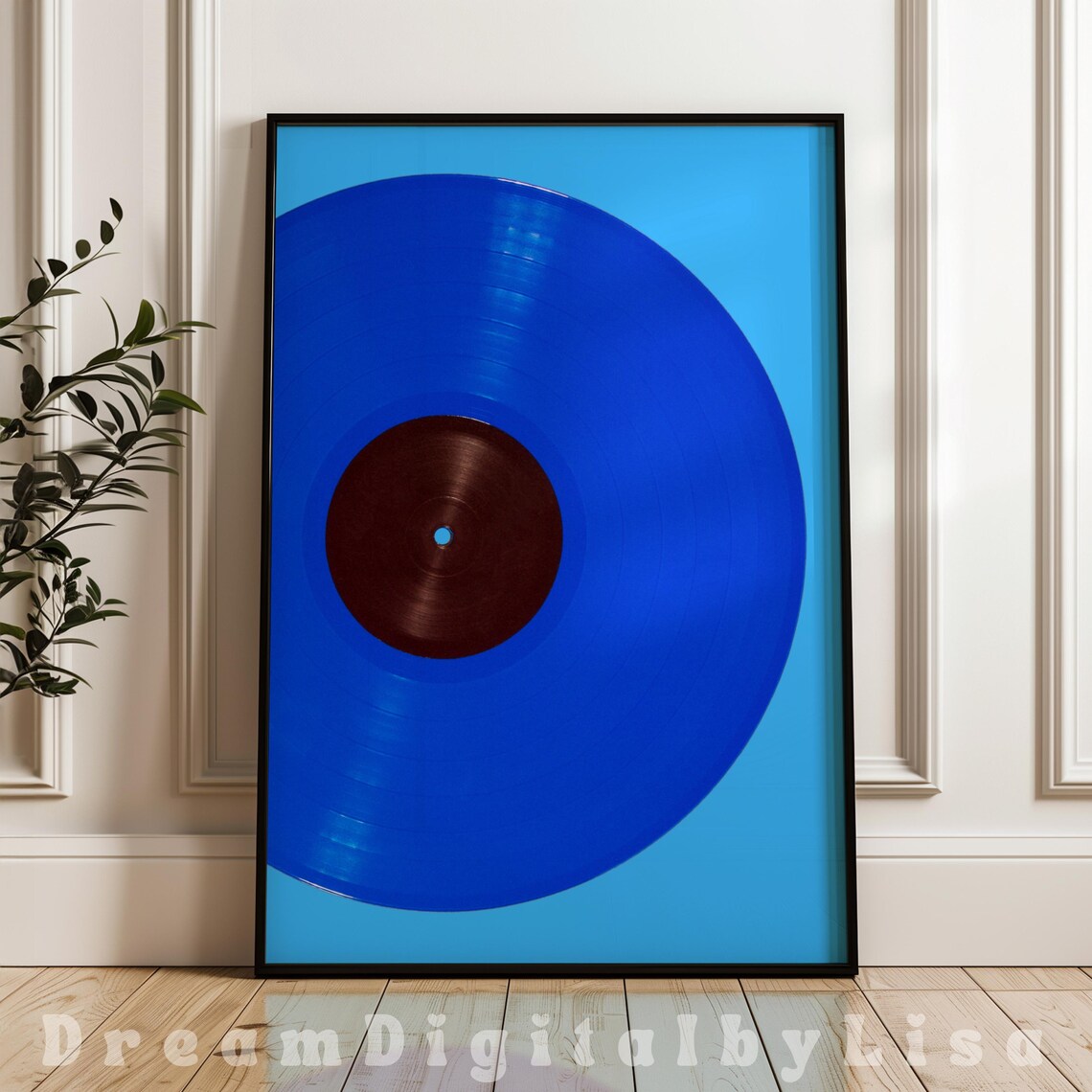 Blue Vinyl Record, Retro Music Lover Gift Poster
