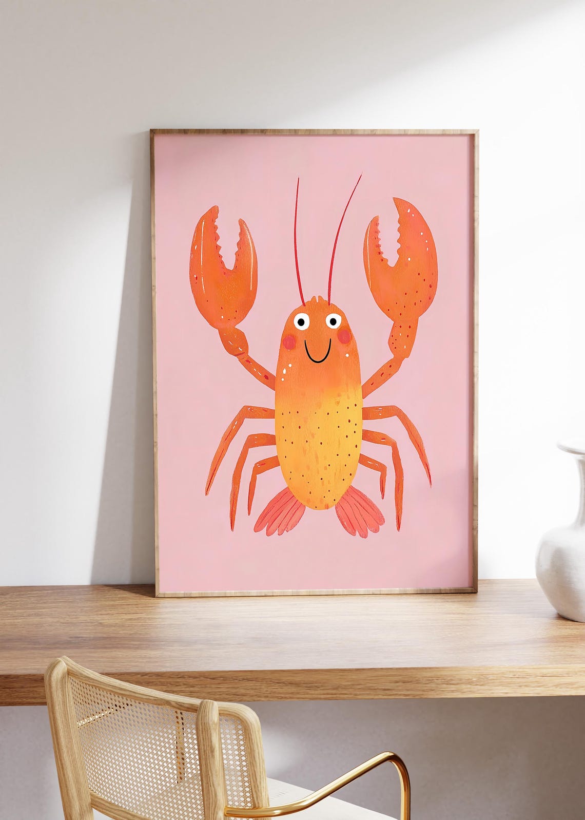 Lobster Nursery Print Cute Lobster Poster Animal Nursery Wall Art Pink Nursery Decor Kids Room Illustration Toddler Playroom Artwork - Image 3