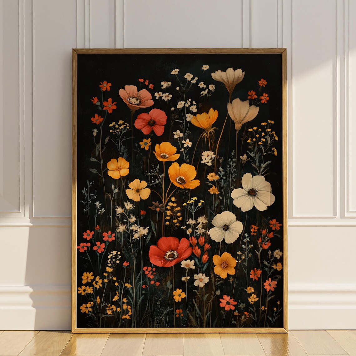 Wildflower Botanical Art Print, Boho Floral Decor