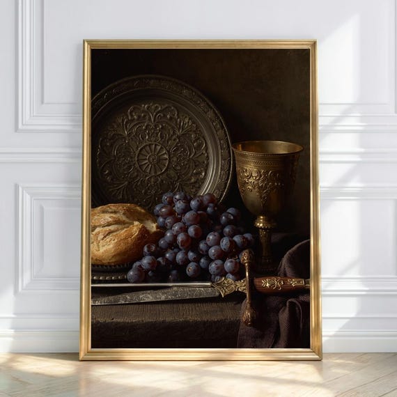 Banquet Of Shadows Renaissance Still Life Dark Academia Kitchen Art